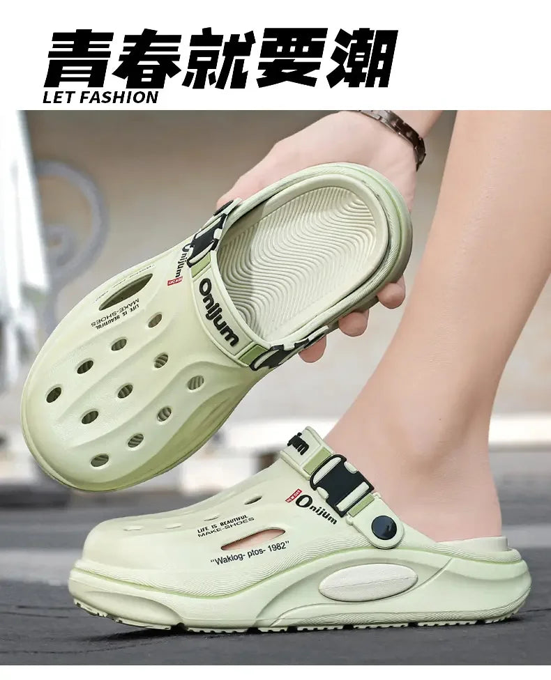 Classic Summer Men’s Clogs – Breathable EVA Garden Shoes, Outdoor Beach Slides & Home Sandals