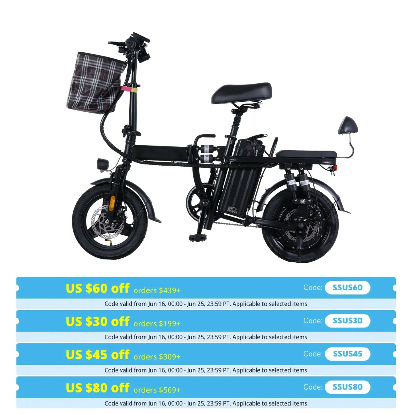 GLEERIDE A9 14" Mini Folding Electric Bike – 500W Motor, 48V 15Ah Battery