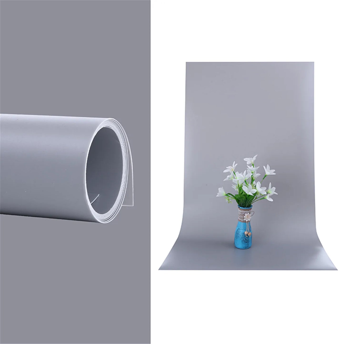 55x120cm Solid Matte White PVC Photo Background – Anti-Wrinkle, Waterproof Backdrop for Photography and Subject Shooting