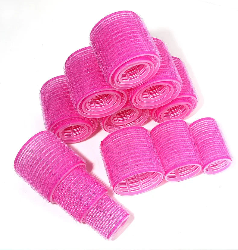 28pcs Hair Roller Set – 18 Plastic Self-Grip Curlers in 3 Sizes with 10 Metal Clips for DIY Hairdressing
