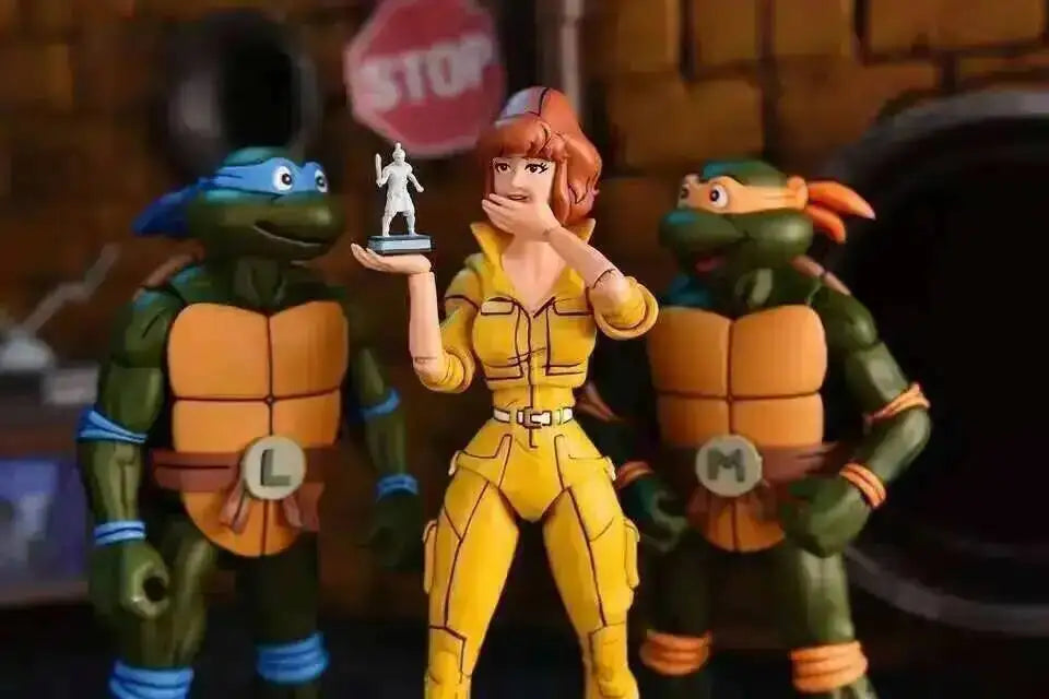 Four New NECA Anime Action Figures – Leonardo Teenage Mutant Ninja Turtles Pizza Club Model Figurines for Toys & Shelf Display