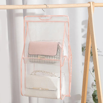 Hanging Handbag Organizer: Transparent Wardrobe Closet Storage Bag for Handbags, Shoes, and Accessories