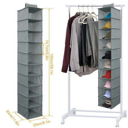 10-Shelf Hanging Shoe Organizer – Foldable Non-Woven Fabric Space-Saving Shoe Rack Multipurpose Storage