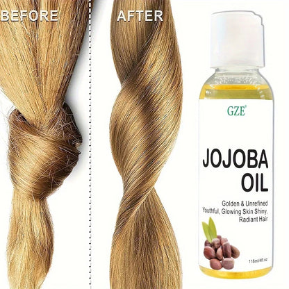 GZE Organic Jojoba Oil — Pure Moisturizing Cold-Pressed Oil for Face, Hair, Skin & Nails, Hexane-Free Carrier Oil