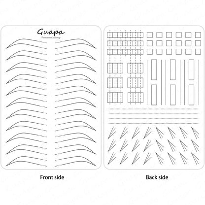 Silicone Practice Skin for Permanent Makeup — Double-Sided Latex Sheet with Brows Design for Hair Stroke Training