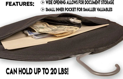 Hanger Diversion Safe – Hidden Pocket for Valuables, Conceals Under Clothes for Home & Travel