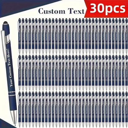 Customized Metal Ballpoint Pens - 30-Pack Engraved Logo Pens for Graduation & Holiday Gifts