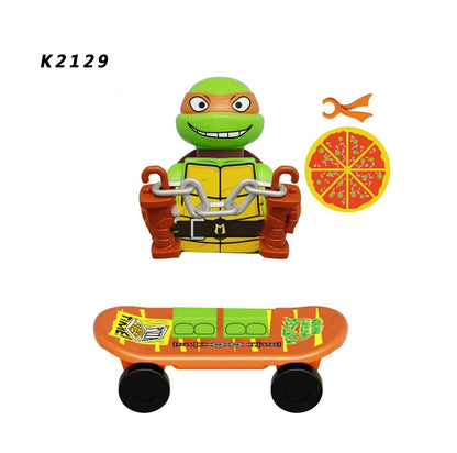 KDL831 Mini Action Figure Building Blocks – Leo, Raph & Don Weapons Movie Bricks MOC DIY Toys for Kids