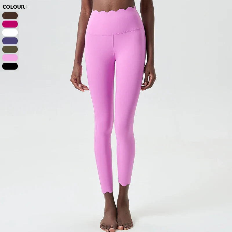 Women’s High Waist Sports Leggings – Solid Color Soft Yoga Pants & Breathable Gym Tights