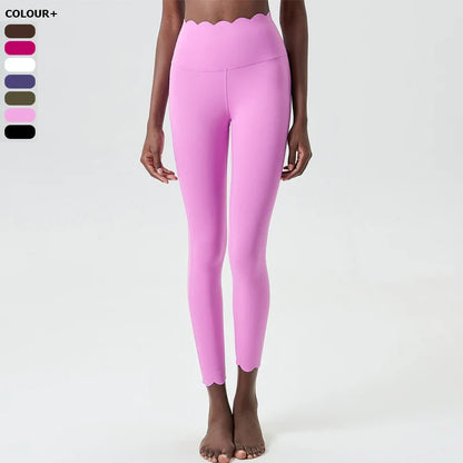 Women’s High Waist Sports Leggings – Solid Color Soft Yoga Pants & Breathable Gym Tights