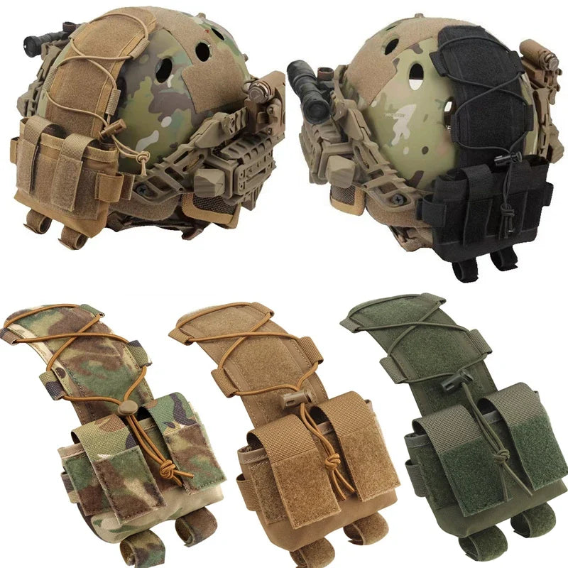 Tactical Helmet Battery Pouch Counterweight Storage Bag with Hook Loop for Fast Helmet