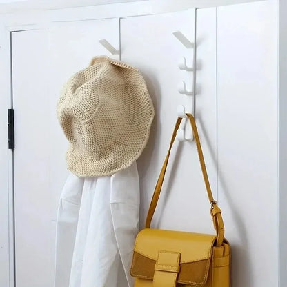 Over-the-Door Bedroom Hanger — Plastic Clothes & Bag Rack for Home Storage Organization