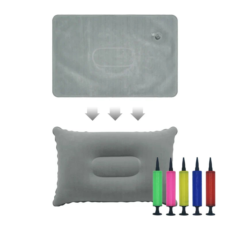 Inflatable Air Pillow Bed – PVC Nylon Camping & Travel Pillow for Neck and Back Support