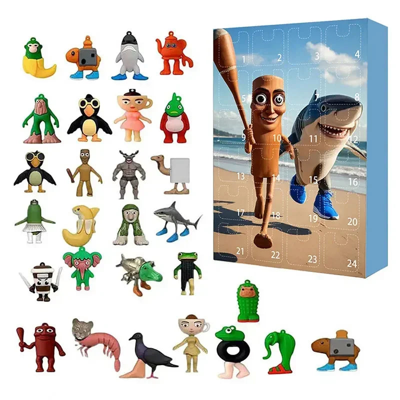 Italian Brainrot Christmas Advent Calendar – Exclusive 24-Piece TungTung Sahur Figure Countdown Gift