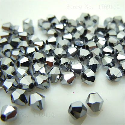 Isywaka 3–8mm Austria Crystal Bicone Glass Beads – Colorful Faceted Loose Spacer Beads for DIY Jewelry Making, Bracelet & Charm Craft Supplies