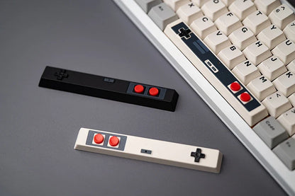 Retro Gamepad Keycap 6.25u Spacebar – Artisan ABS Keycap for MX Switches, Black & White for Mechanical Gaming Keyboards