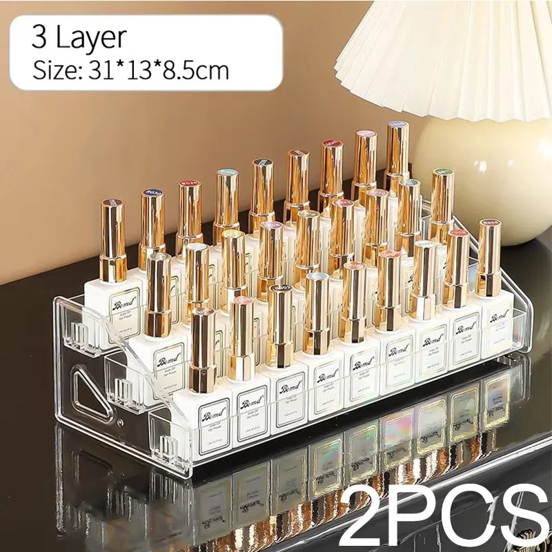 Multi-Layer Acrylic Nail Polish Display Rack – 3/4/5/6/7 Tier Transparent Organizer