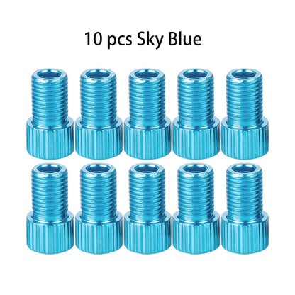 10-Color Aluminum Bicycle Valve Adapter – PRESTA to SCHRADER Converter for Bikes & Cars