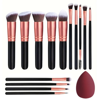 14PCS Makeup Brushes Set – Soft & Fluffy Foundation, Blush, Powder, Eyeshadow Brushes, Perfect Christmas Gift