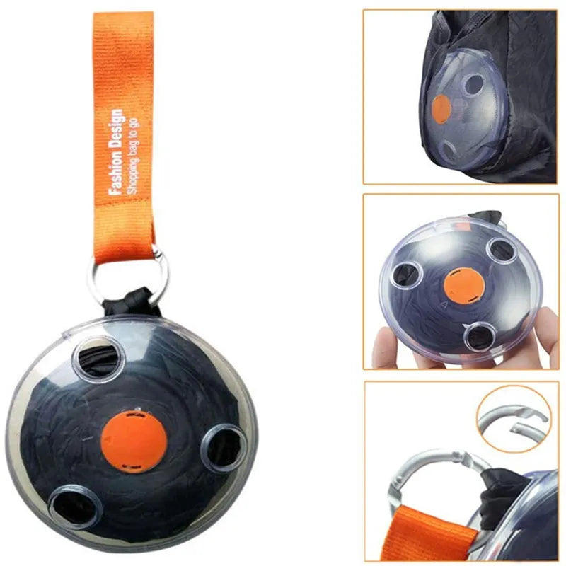 Multifunctional Eco-Friendly Telescopic Disc Shopping Bag - Super Small, Portable, and Reusable Folding Storage Solution