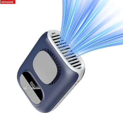 Portable 3CM Clip-On Waist & Neck Fan – 6000mAh Rechargeable Personal Fan with LED Display, 5 Speeds, 12H Battery Life, 40000RPM Strong Airflow & Lanyard
