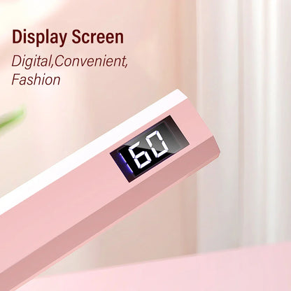 Portable Mini Nail Lamp with Timing Display – Rechargeable UV LED Flashlight Nail Dryer for Quick Family Use