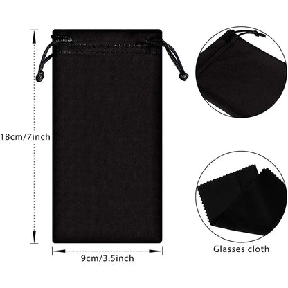 1/100pcs Portable Soft Cloth Sunglasses Bags – Waterproof Microfiber Dust Pouches for Eyewear Storage & Protection