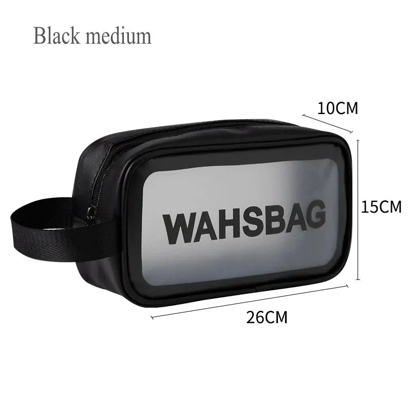 Waterproof PVC Travel Toiletry Bag – Transparent Zipper Makeup Organizer Case for Women