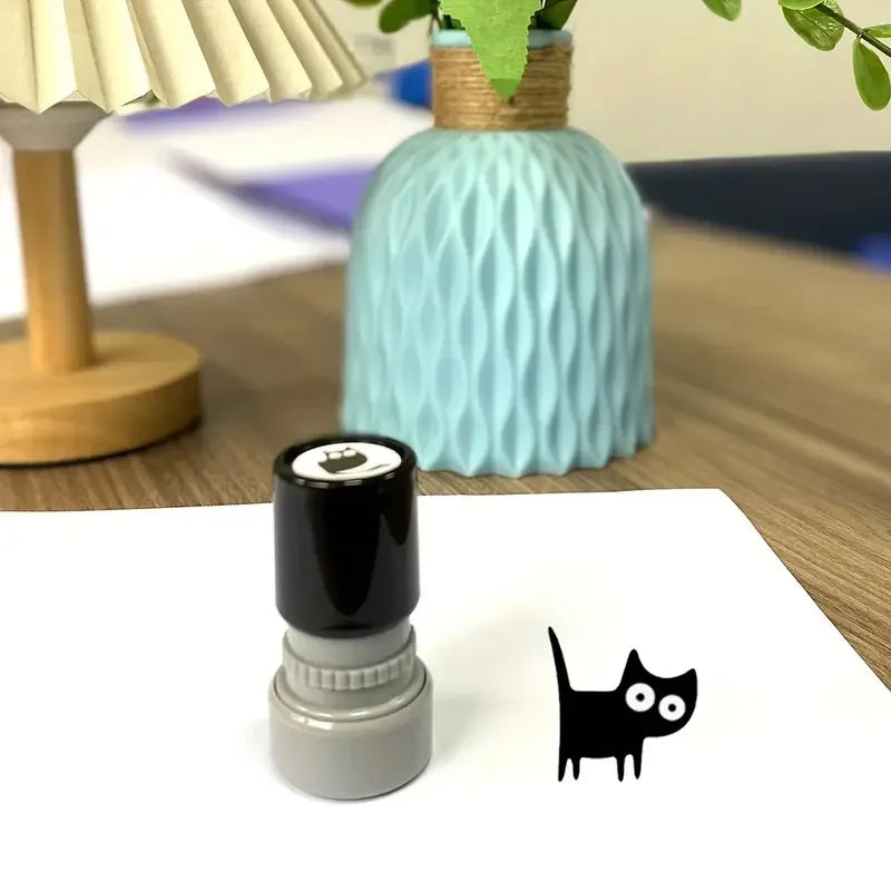 4 Styles Cute Cartoon Stamps | Lovely Black Cat DIY Scrapbooking, Diary & Collage Stationery Decoration