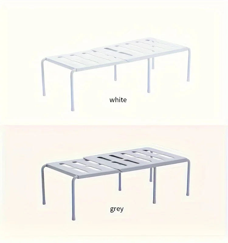Adjustable Multi-Tier Plastic Shoe Rack — Space-Saving Storage Organizer for Sneakers, Slippers, Home, Dorm, Closet, White or Gray