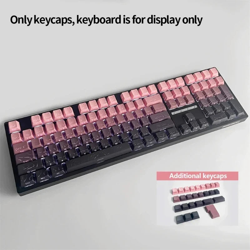 Topographic Keycaps 4.0 Version - 98 Key PBT Cherry Profile Shine Through Side Print Backlit Mechanical Keyboard Caps