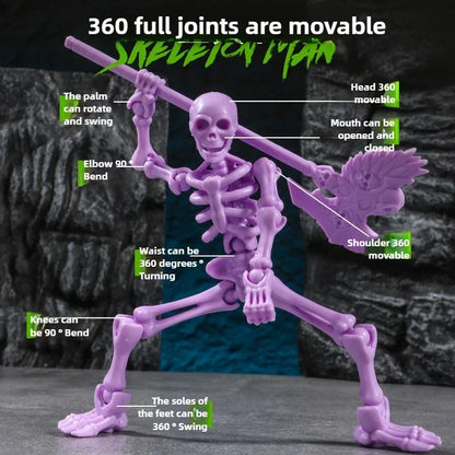 3D Articulated Skull Model – Assemble Action Figure for Anime, Games & Decoration