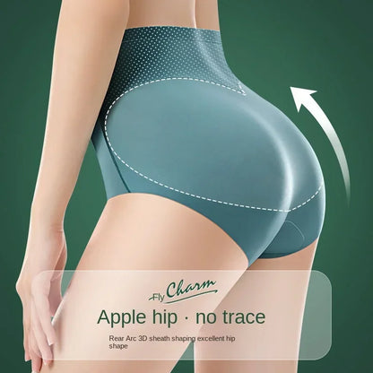 2024 Ice Silk Seamless Panties - High Waist Flat Belly Briefs with Strong Body Shaping, 3D Hip Lift for Women