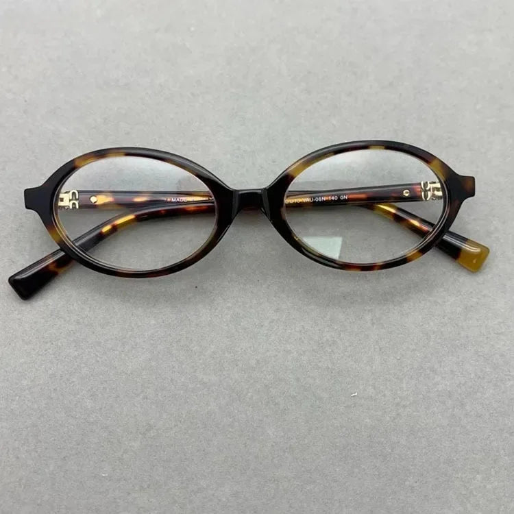 Zhang Yuan Vintage Oval Glasses — English Version Luminous Frame for Men & Women, Fashionable Bookworm Style Eyewear