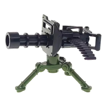 Military Building Blocks Soldier Set - Tactical Weapons Figures with Gatling Gun, Rifle, Mortar & Accessories Toy Kit