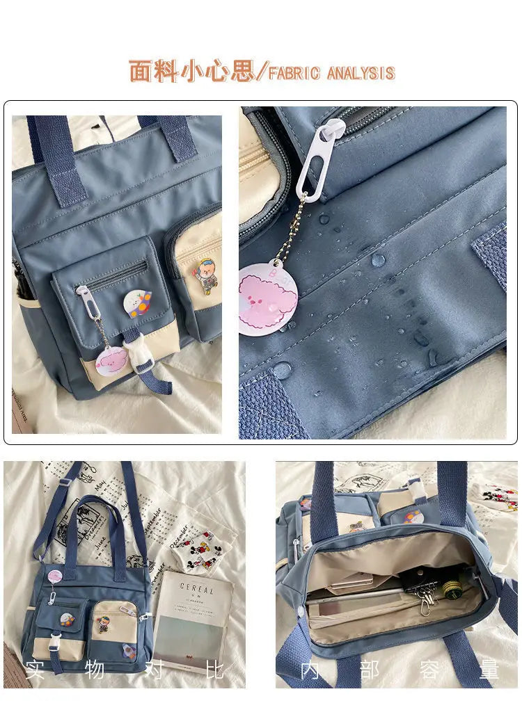 Waterproof Canvas Women’s Handbag – Nylon Shoulder Tote, Oxford Crossbody Messenger Bag for Girls