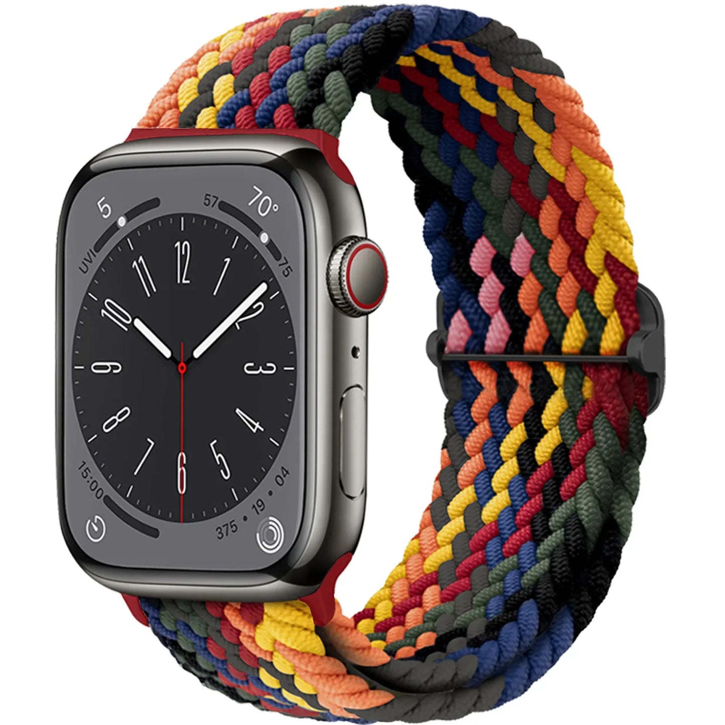 Braided Solo Loop Apple Watch Band – Stretch Nylon Bracelet Strap for Series SE, 6–11 & Ultra 2 (40mm–49mm) Adjustable Correa