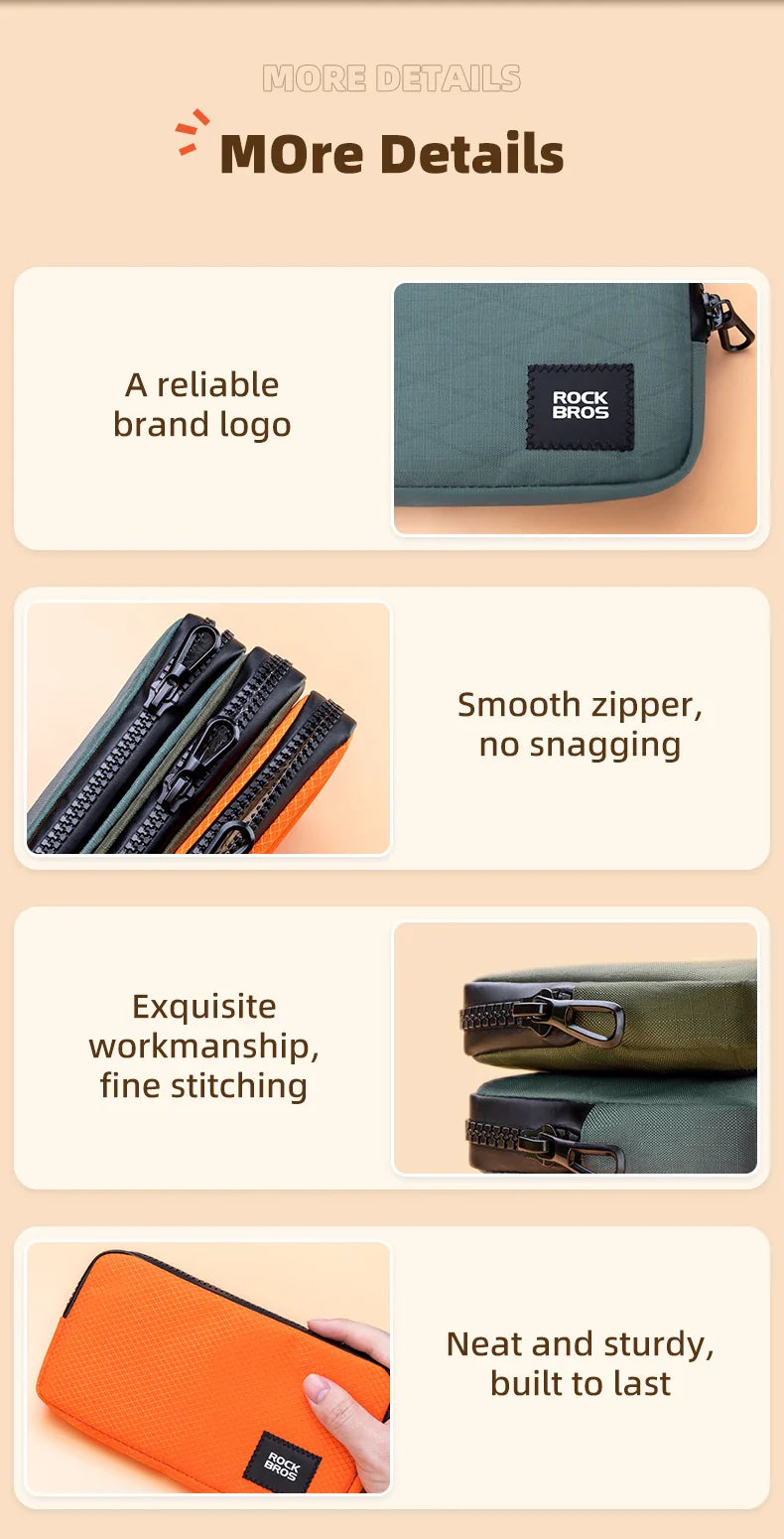 ROCKBROS Cycling Phone Bag — Lightweight Portable Handbag for Daily Use, Coins, Wallet & Commute Storage