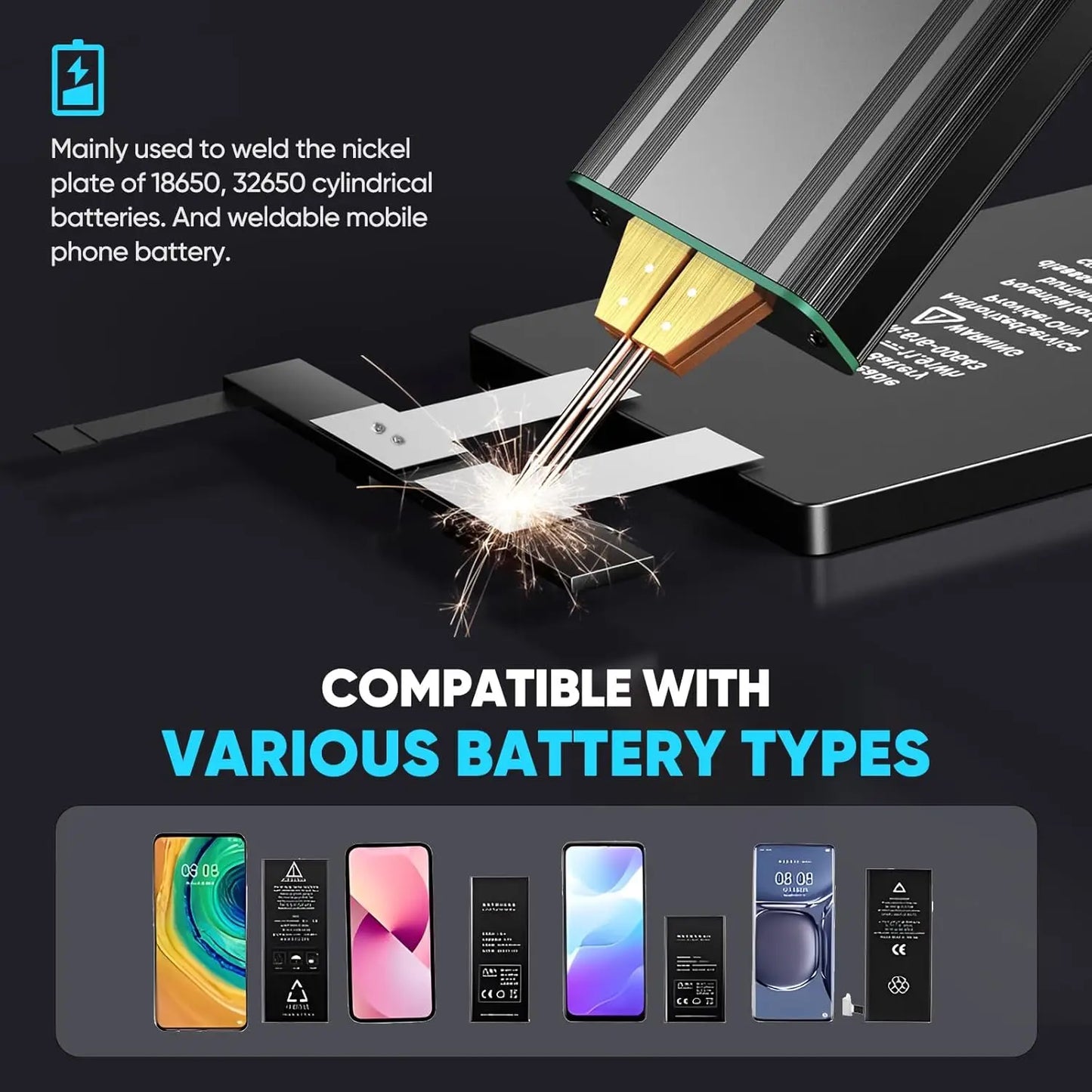 Seesii 80-Gear Mini Portable Spot Welder – Handheld Digital Display Welder for 0.1-0.2mm Nickel Sheets