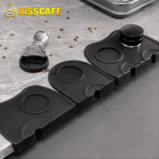 Espresso Coffee Tamper Mat - Silicone Tamping Station Pad for 51MM, 54MM, and 58MM Portafilter - Barista Tool and Cafe Machine Accessory