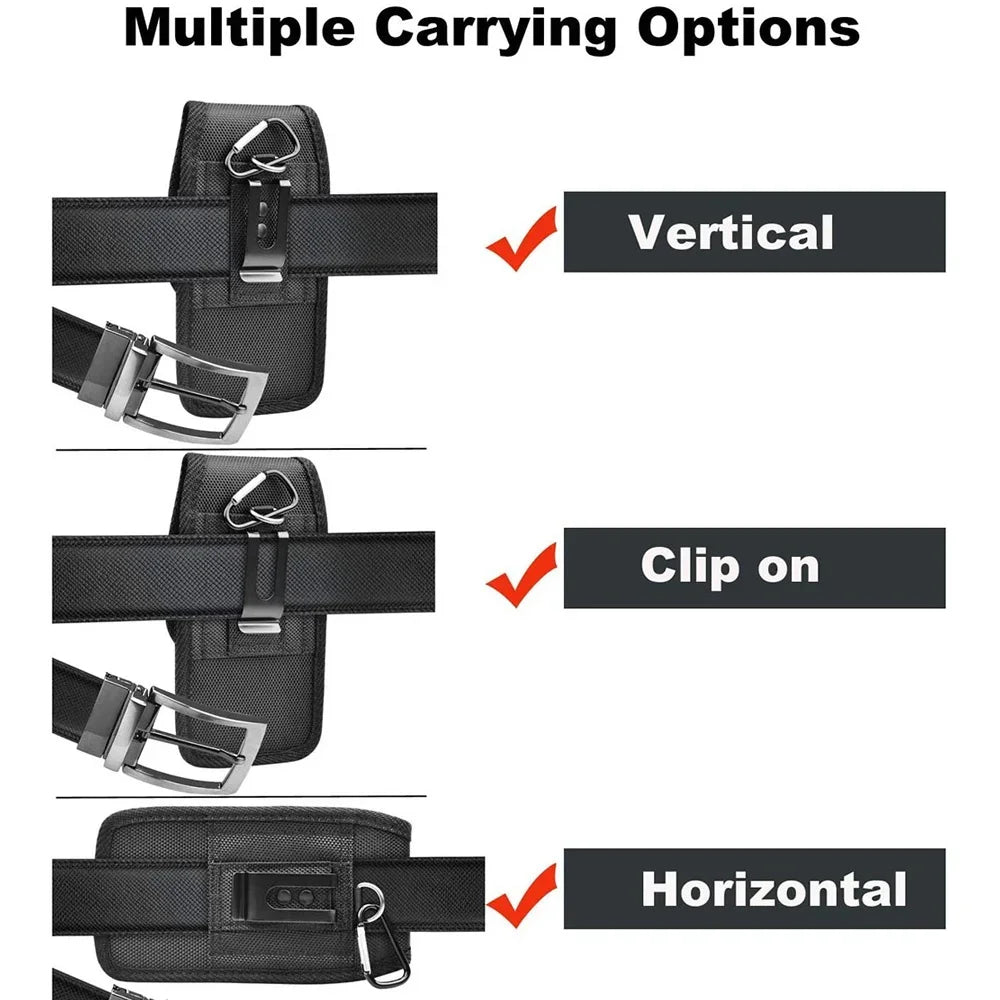 Vertical Nylon Cell Phone Belt Clip Holster – Stonego Card Holder Case for 4.0-6.7 Inch Phones