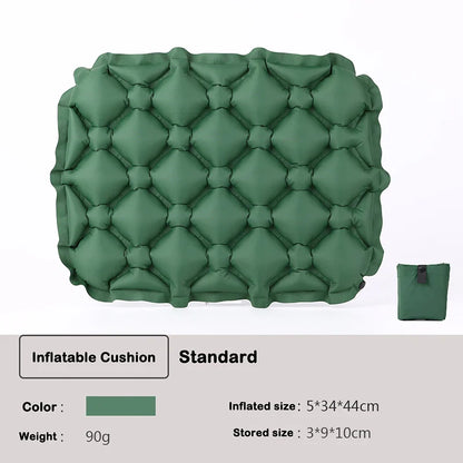 Inflatable Seat Cushion Portable Lightweight Air Sitting Pad Water & Moisture Resistant Camping Chair Mat for Outdoor Travel & Hiking Comfort Seat Pad