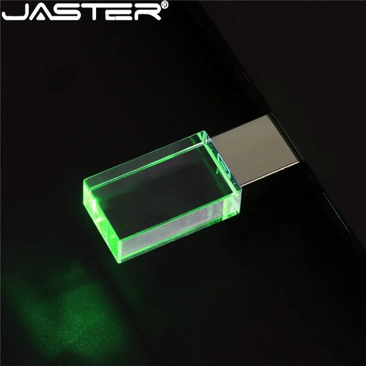 Crystal USB Flash Drive - LED Memory Stick 8GB–64GB