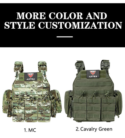 ARTEX Tactical Vest – 1000D Nylon, Quick Release, 6094K with Triple Magazine Pouch for Hunting & Airsoft Combat