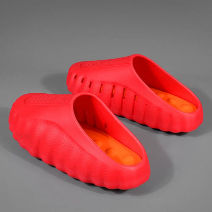 Men’s Outdoor Slide Sandals - Soft Thick Sole Breathable Non-Slip Summer Slippers
