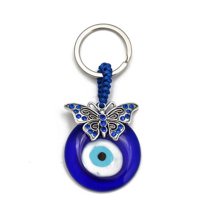 Lucky Eye Fatima Hand Keychain – Alloy Tree of Life Elephant Owl Blue Turkish Evil Eye Car Keyring Jewelry for Men & Women Gift