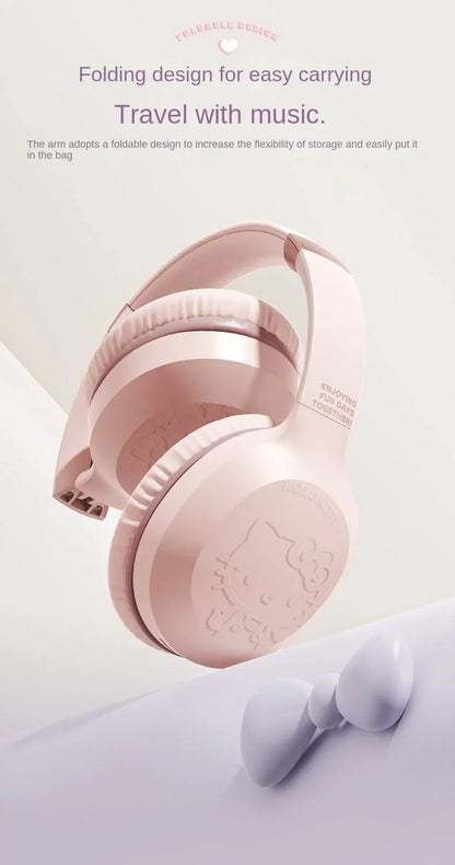 Hello Kitty & Kuromi S05 Wireless Bluetooth Headset — Kawaii Cartoon Character Headphones for Students, New Style