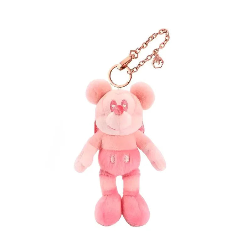 Disney Pink Mickey Minnie Stitch Plush Keychain - 19cm Kawaii Bag & Backpack Pendant Gift
