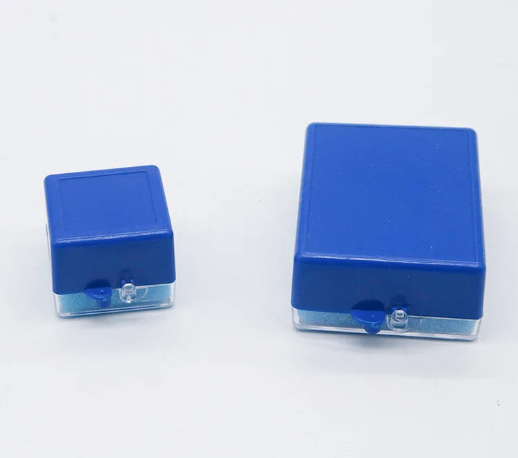 100PCS Dental Implant Storage Box – 1inch & 2inch Plastic Denture Box with Sponge, Blue, Black, White, for Dentistry & Laboratory