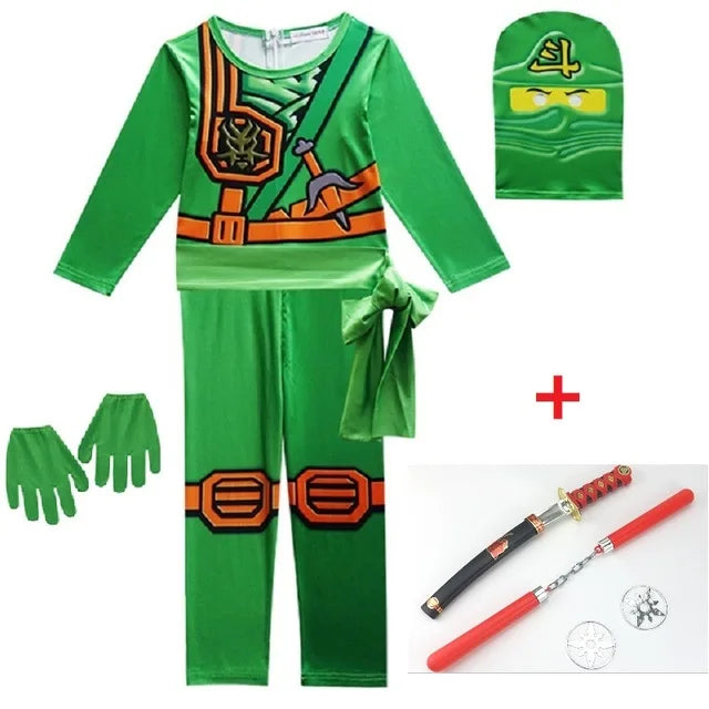 NINJA Cosplay Costume – Boys & Girls Jumpsuit Set for Halloween, Christmas, and Party Wear